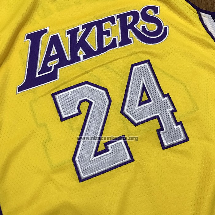 Camiseta Los Angeles Lakers Kobe Bryant NO 24 Mitchell & Ness Amarillo
